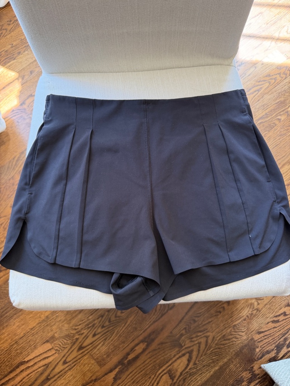 Women's Black Pleated Lululemon Athletic Shorts